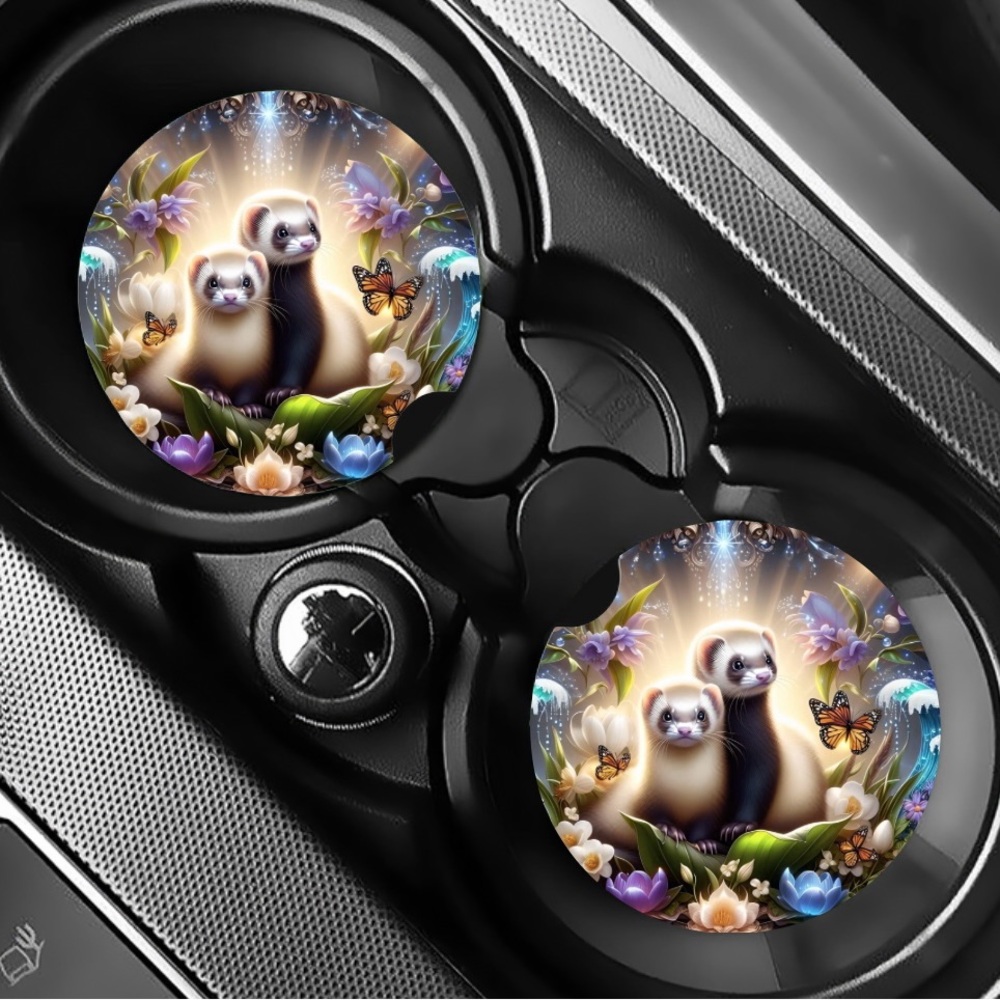 Ferret Car Coasters Absorbent Set of (2)